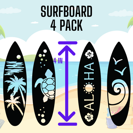 Surfboard Decals- 4 pack