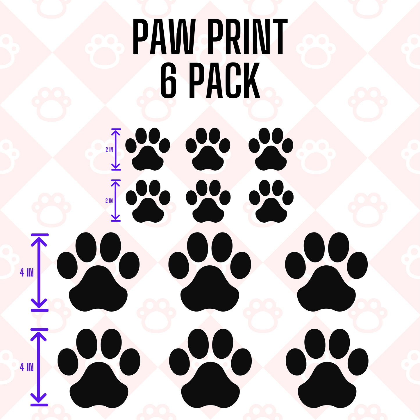 Pawprint Decals- 6 Pack