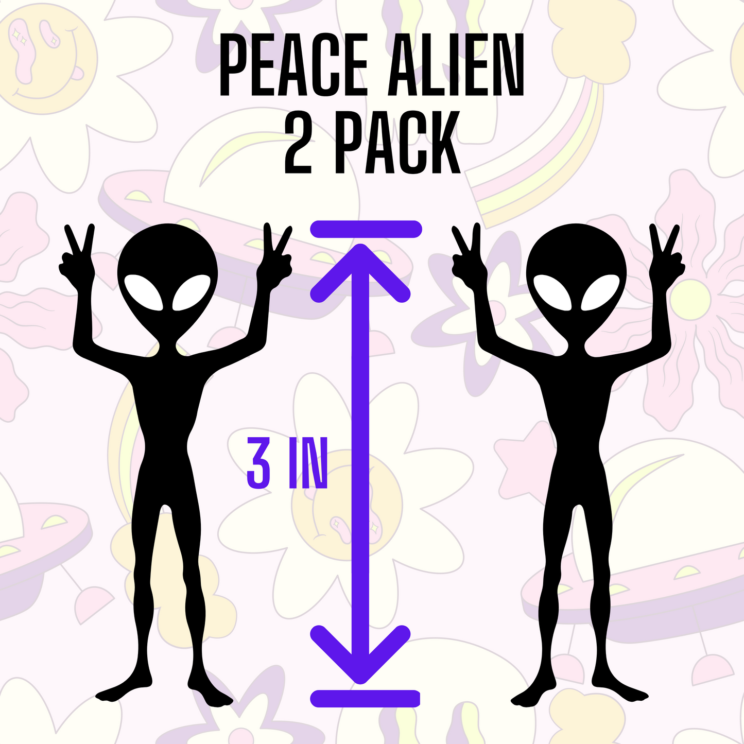 Peace Alien Decals- 2 Pack