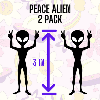 Peace Alien Decals- 2 Pack