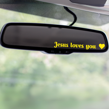 Jesus Loves You Mirror Decal