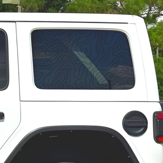 Topographical Map Rear Window Full Coverage Decal