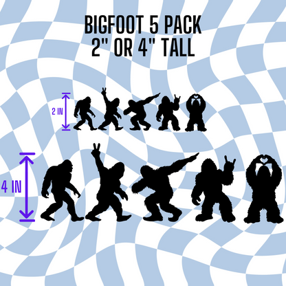 Bigfoot Decals- 5 Pack